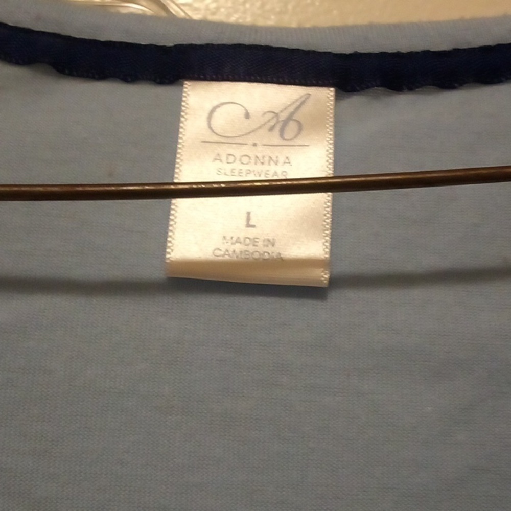 NWOT - Soft Blue Adonna Sleepwear Capris Lounge Shirt & Pants Set - Size L - Picture 4 of 11